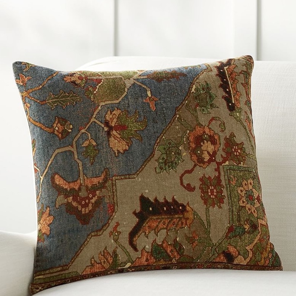 Pottery Barn Joya Antiqued Persian Velvet Pillow Cover, 20”